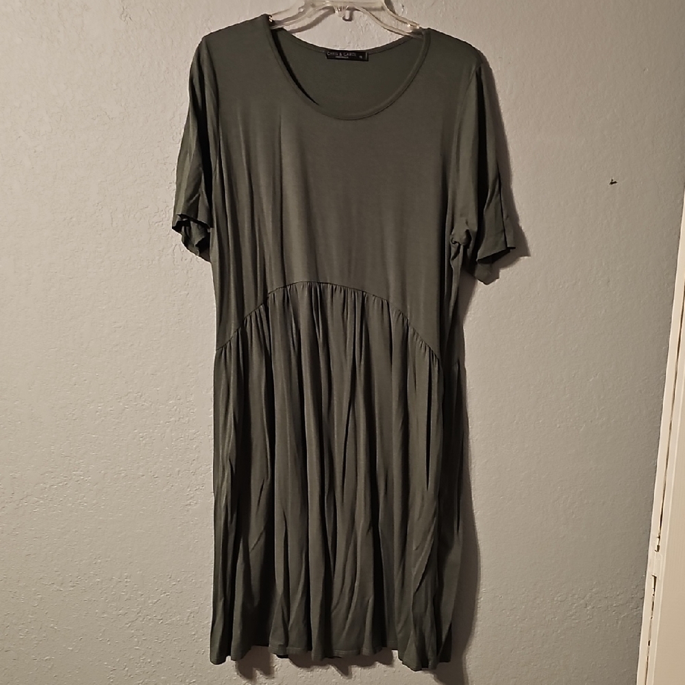 Chic Olive Green Midi Dress
